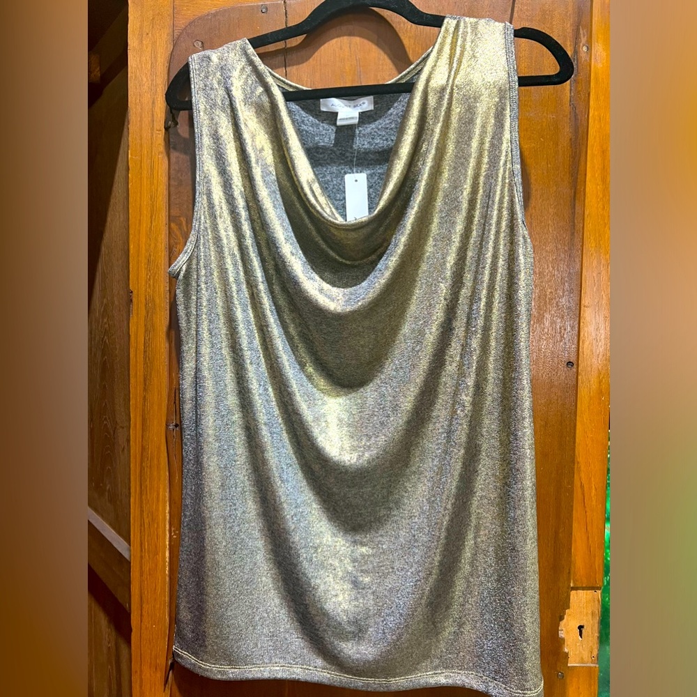 NWT August Silk Gold Tank